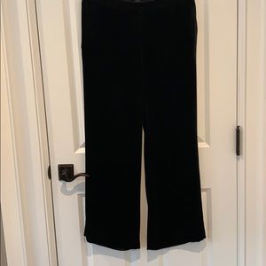 Per Se black velvet straight leg pants